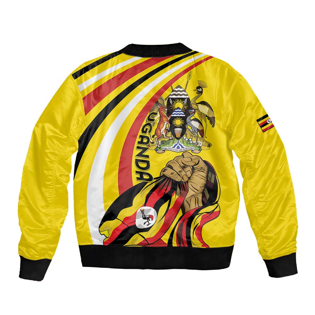 Jamhuri ya Uganda Sleeve Zip Bomber Jacket Happy Independence Day - African Pride