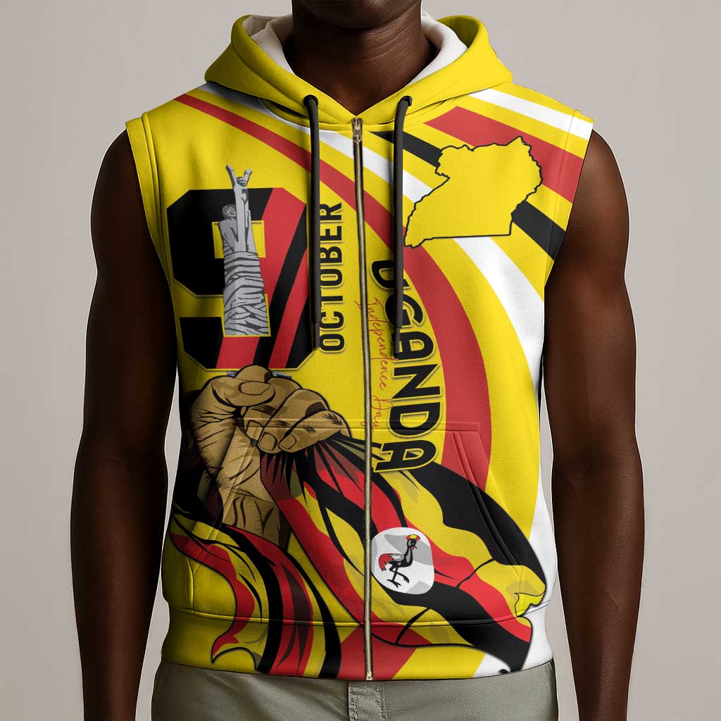 Jamhuri ya Uganda Sleeveless Zip Hoodie Happy Independence Day - African Pride