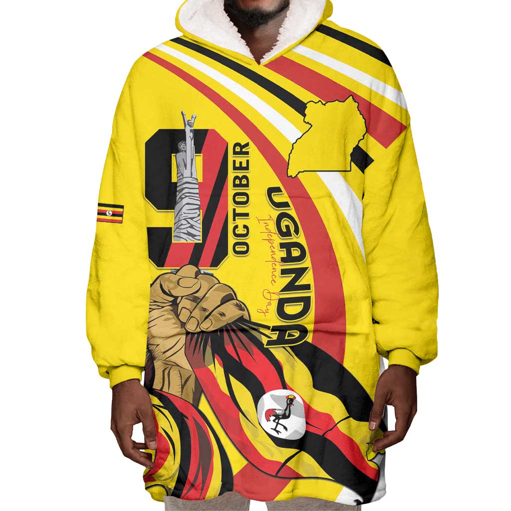 Jamhuri ya Uganda Wearable Blanket Hoodie Happy Independence Day - African Pride