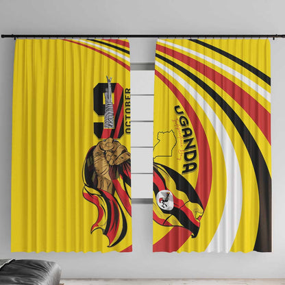 Jamhuri ya Uganda Window Curtain Happy Independence Day - African Pride