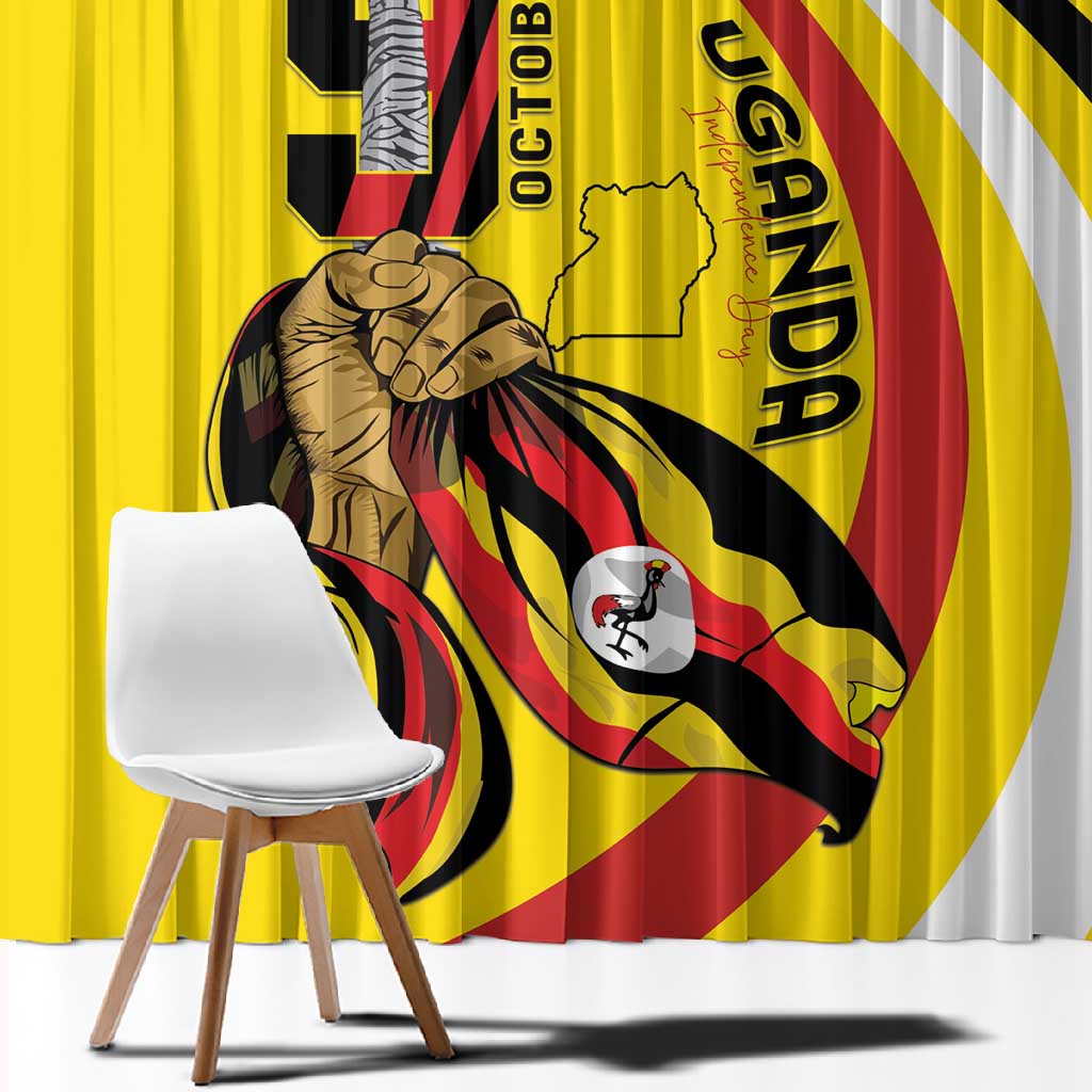Jamhuri ya Uganda Window Curtain Happy Independence Day - African Pride