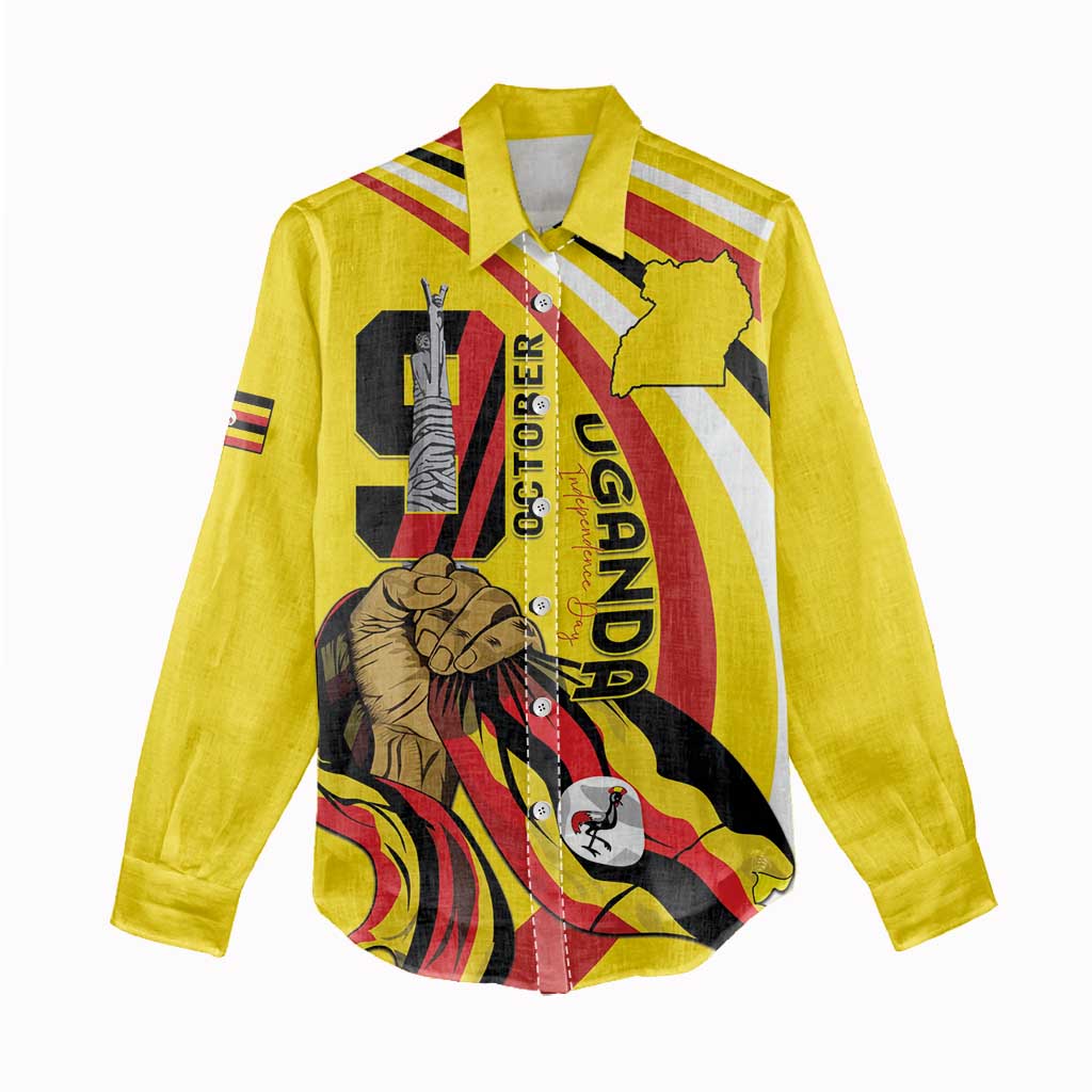 Jamhuri ya Uganda Women Casual Shirt Happy Independence Day - African Pride