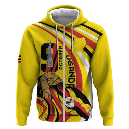 Jamhuri ya Uganda Zip Hoodie Happy Independence Day - African Pride