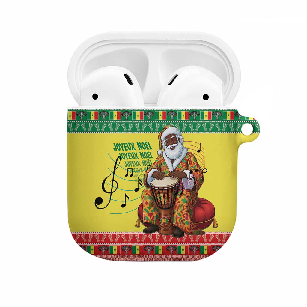 Senegal Christmas AirPods Case Black Santa Playing Djembe Drum