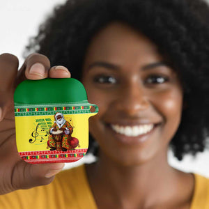Senegal Christmas AirPods Case Black Santa Playing Djembe Drum