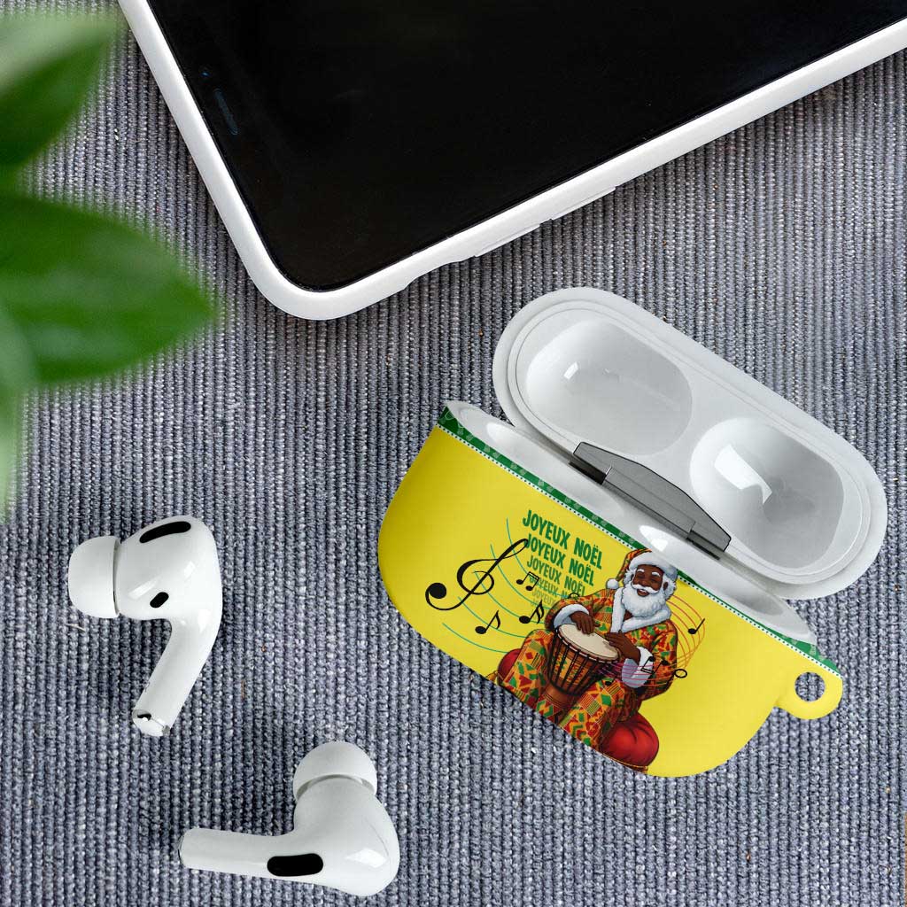 Senegal Christmas AirPods Case Black Santa Playing Djembe Drum