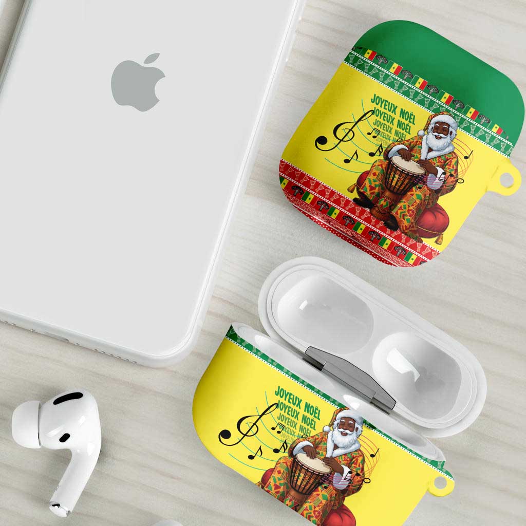 Senegal Christmas AirPods Case Black Santa Playing Djembe Drum