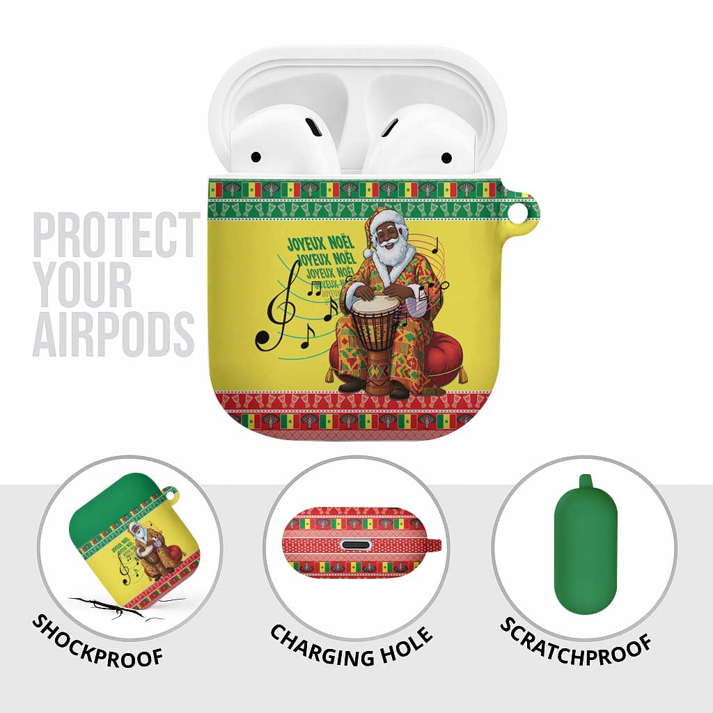 Senegal Christmas AirPods Case Black Santa Playing Djembe Drum