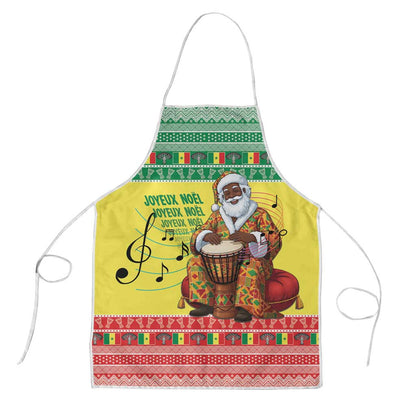 Senegal Christmas Apron Black Santa Playing Djembe Drum