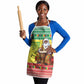 Senegal Christmas Apron Black Santa Playing Djembe Drum