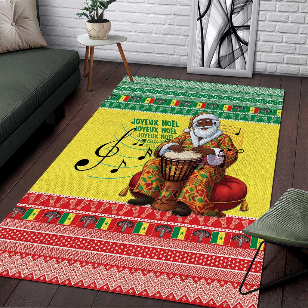 Afro Chirstmas in Senegal Area Rug Black Santa Playing Djembe Drum - African Pride