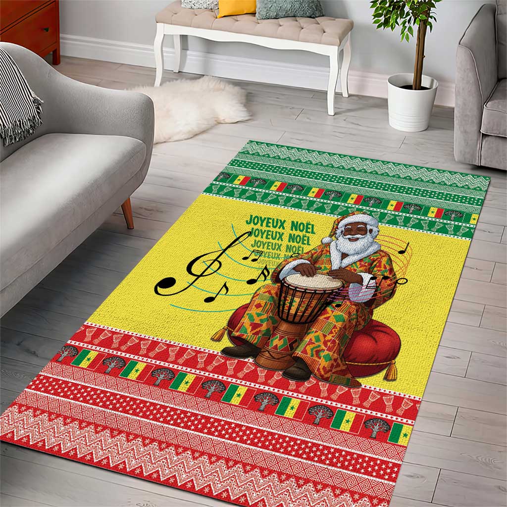 Afro Chirstmas in Senegal Area Rug Black Santa Playing Djembe Drum - African Pride