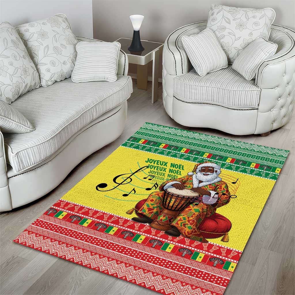 Afro Chirstmas in Senegal Area Rug Black Santa Playing Djembe Drum - African Pride