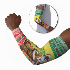 Senegal Christmas Arm Sleeves Black Santa Playing Djembe Drum