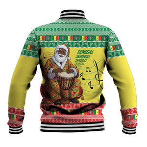 Afro Chirstmas in Senegal Baseball Jacket Black Santa Playing Djembe Drum - African Pride