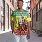 Afro Chirstmas in Senegal Baseball Jersey Black Santa Playing Djembe Drum - African Pride