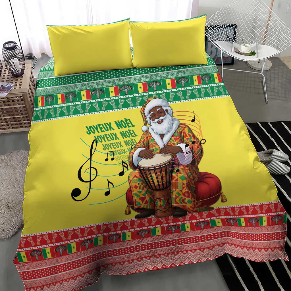 Afro Chirstmas in Senegal Bedding Set Black Santa Playing Djembe Drum - African Pride