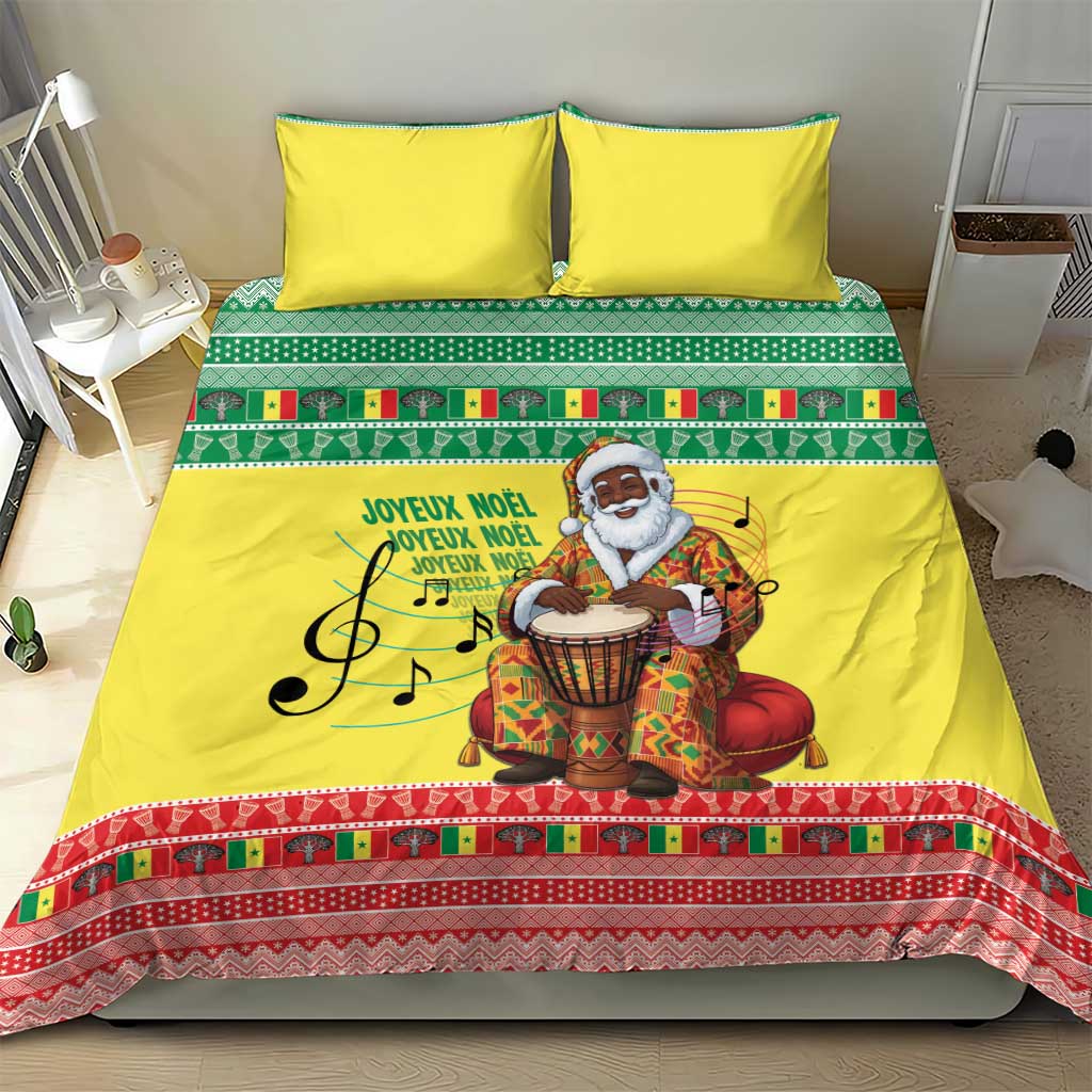 Afro Chirstmas in Senegal Bedding Set Black Santa Playing Djembe Drum - African Pride