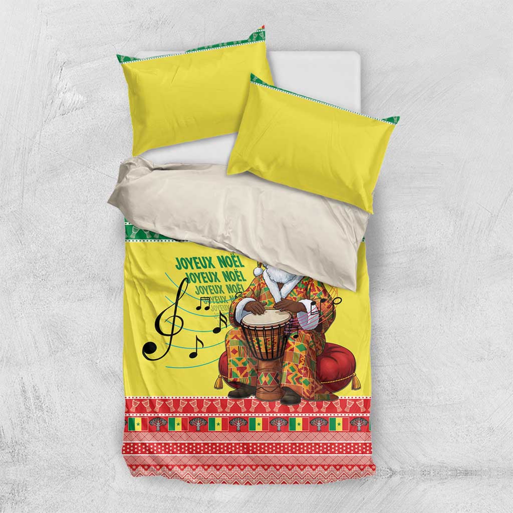 Afro Chirstmas in Senegal Bedding Set Black Santa Playing Djembe Drum - African Pride