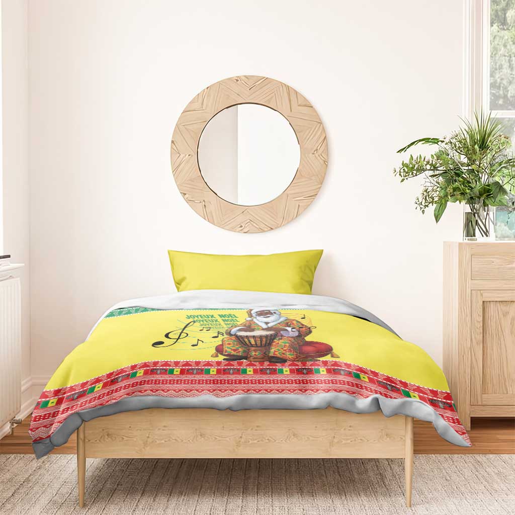 Afro Chirstmas in Senegal Bedding Set Black Santa Playing Djembe Drum - African Pride