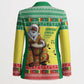 Senegal Christmas Blazer Black Santa Playing Djembe Drum