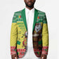 Senegal Christmas Blazer Black Santa Playing Djembe Drum