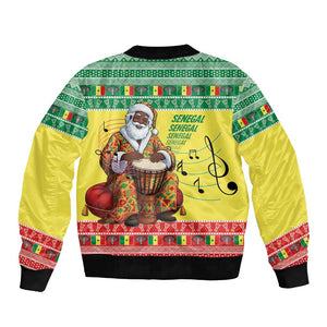 Afro Chirstmas in Senegal Bomber Jacket Black Santa Playing Djembe Drum - African Pride