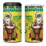 Afro Chirstmas in Senegal 4 in 1 Can Cooler Tumbler Black Santa Playing Djembe Drum - African Pride