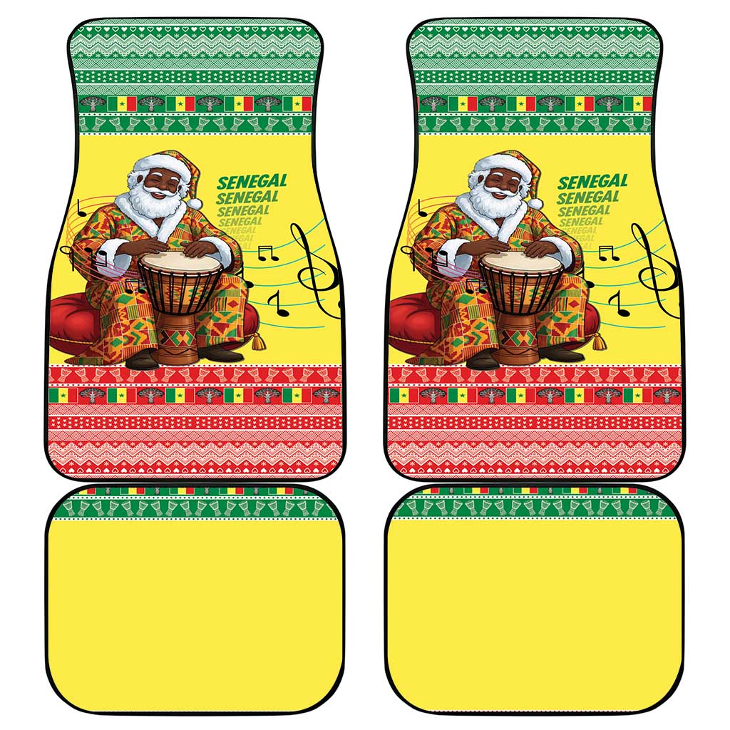 Afro Chirstmas in Senegal Car Mats Black Santa Playing Djembe Drum - African Pride