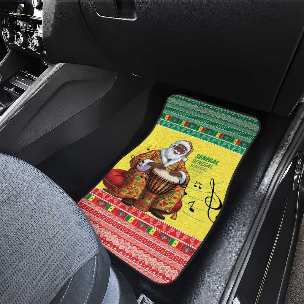 Afro Chirstmas in Senegal Car Mats Black Santa Playing Djembe Drum - African Pride