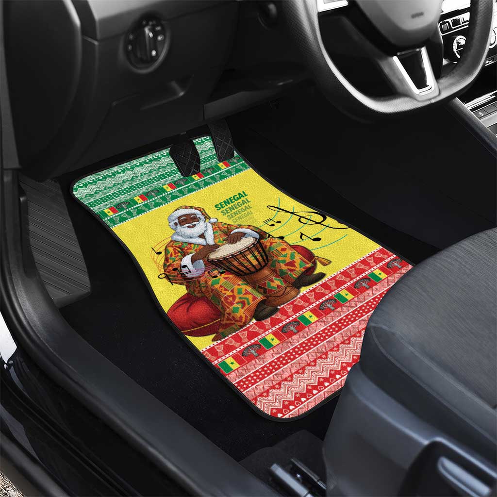 Afro Chirstmas in Senegal Car Mats Black Santa Playing Djembe Drum - African Pride