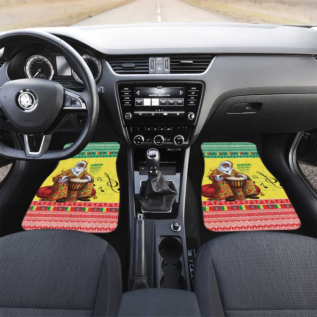 Afro Chirstmas in Senegal Car Mats Black Santa Playing Djembe Drum - African Pride