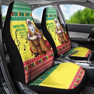 Afro Chirstmas in Senegal Car Seat Cover Black Santa Playing Djembe Drum - African Pride