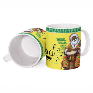 Senegal Christmas Ceramic Mug Black Santa Playing Djembe Drum