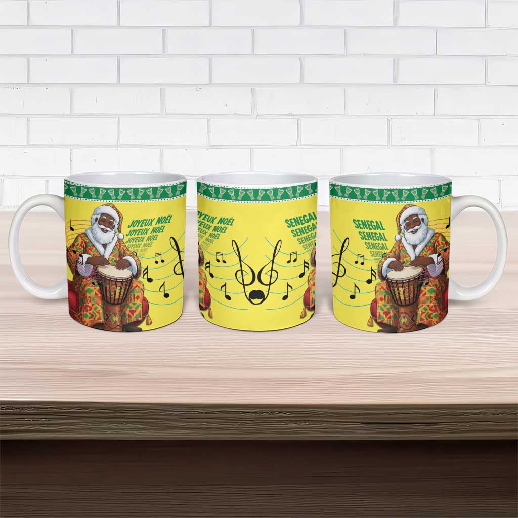 Senegal Christmas Ceramic Mug Black Santa Playing Djembe Drum