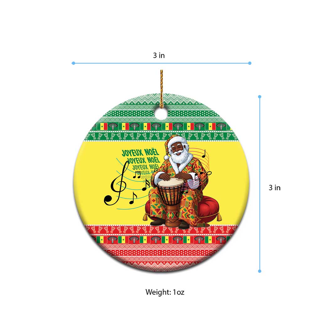 Afro Chirstmas in Senegal Ceramic Ornament Black Santa Playing Djembe Drum - African Pride