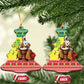 Afro Chirstmas in Senegal Ceramic Ornament Black Santa Playing Djembe Drum - African Pride
