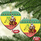 Afro Chirstmas in Senegal Ceramic Ornament Black Santa Playing Djembe Drum - African Pride