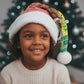 Afro Chirstmas in Senegal Christmas Santa Hat Black Santa Playing Djembe Drum - African Pride