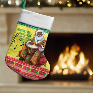 Afro Chirstmas in Senegal Christmas Stocking Black Santa Playing Djembe Drum - African Pride