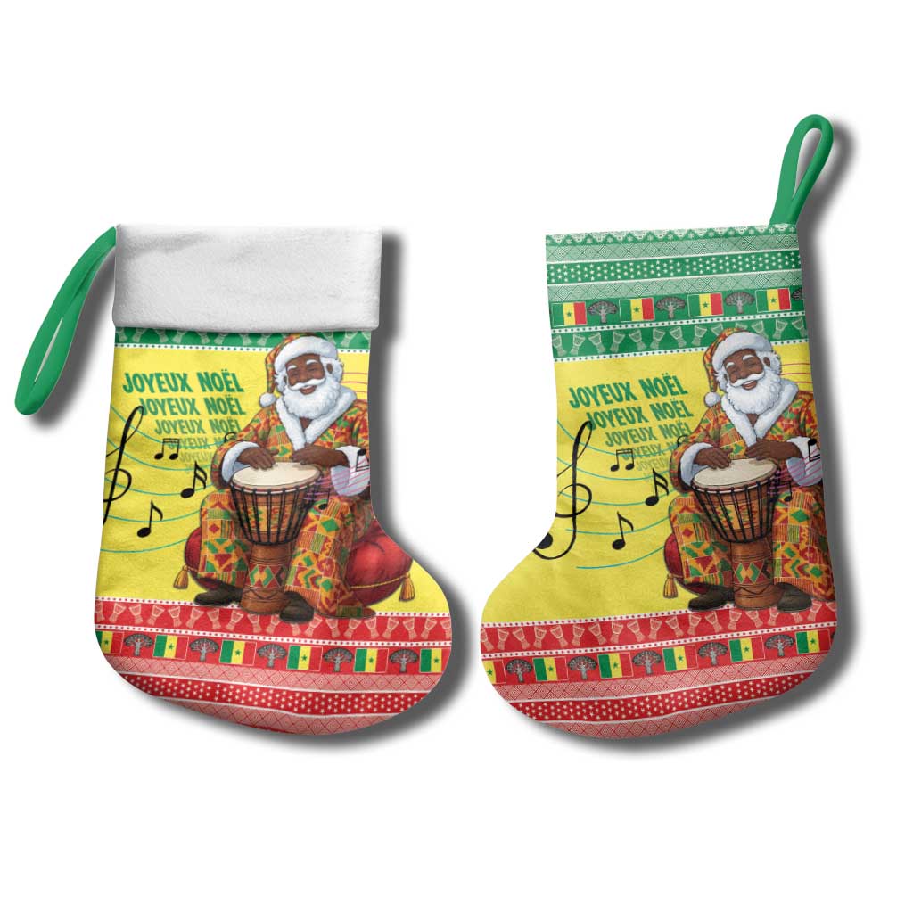 Afro Chirstmas in Senegal Christmas Stocking Black Santa Playing Djembe Drum - African Pride