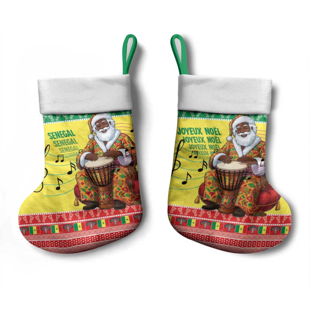 Afro Chirstmas in Senegal Christmas Stocking Black Santa Playing Djembe Drum - African Pride