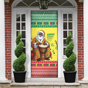 Senegal Christmas Door Cover Black Santa Playing Djembe Drum