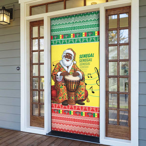 Senegal Christmas Door Cover Black Santa Playing Djembe Drum