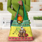 Afro Chirstmas in Senegal Grocery Bag Black Santa Playing Djembe Drum - African Pride