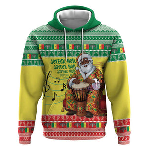 Afro Chirstmas in Senegal Hoodie Black Santa Playing Djembe Drum - African Pride