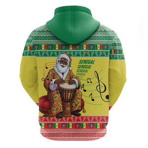 Afro Chirstmas in Senegal Hoodie Black Santa Playing Djembe Drum - African Pride