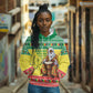 Afro Chirstmas in Senegal Hoodie Black Santa Playing Djembe Drum - African Pride