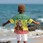 Afro Chirstmas in Senegal Kid Hawaiian Shirt Black Santa Playing Djembe Drum - African Pride