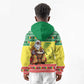 Afro Chirstmas in Senegal Kid Hoodie Black Santa Playing Djembe Drum - African Pride
